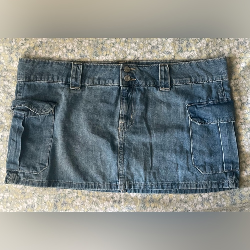 Denim mini skirt
